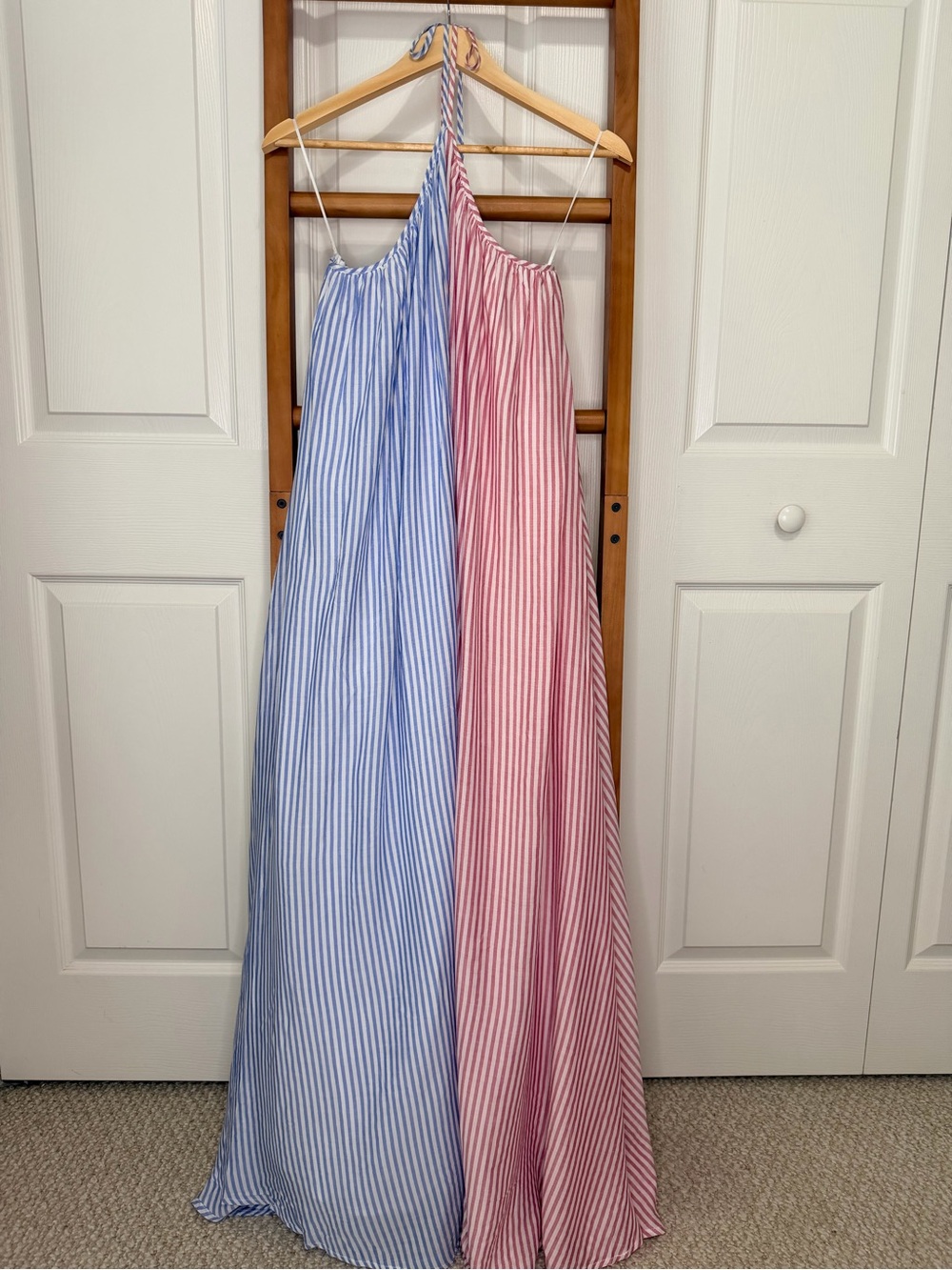 NWT By Together Love Birds Striped Halter Maxi Dress Colorblock Size S - Picture 3 of 12